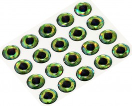 3D Epoxy Fish Eyes, Holographic Dorado, 10 mm